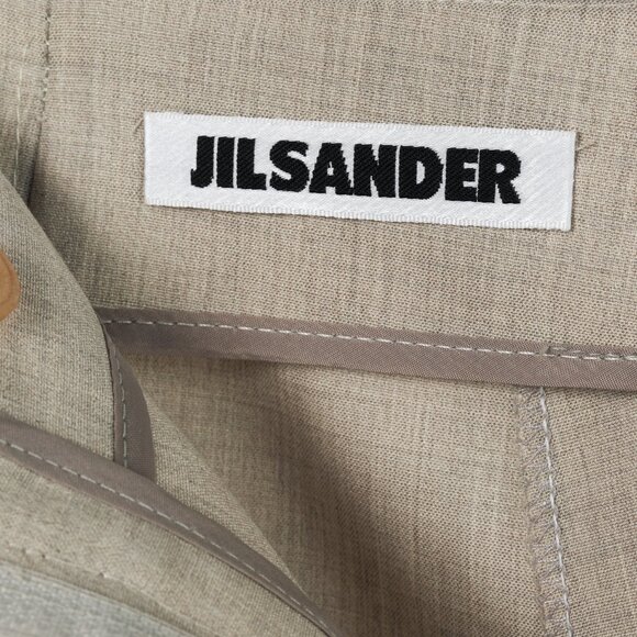 Jil Sander Grey Stretch-Wool Wide-Leg Pants - Picture 8 of 10